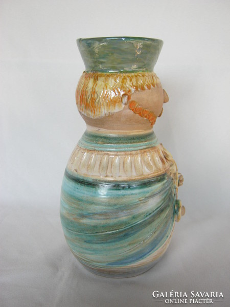 Retro ... Applied art kiss rose ceramic figural vase
