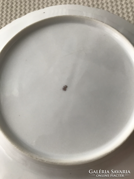 Jelzett antik porcelán tál tányér kínáló