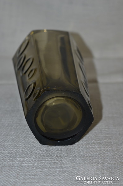 Vastag falú üveg váza   ( DBZ 0035 )