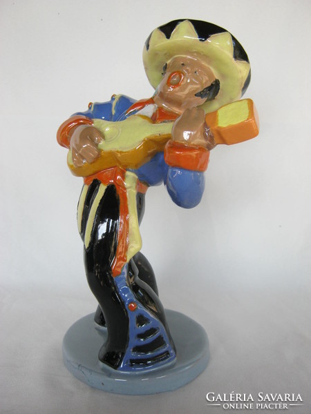 Retro ... Applied hops pottery large sculpture Mexican musician