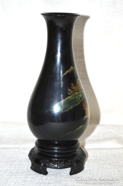 Nagy méretű lakk váza talpazattal   ( DBZ 0035 )