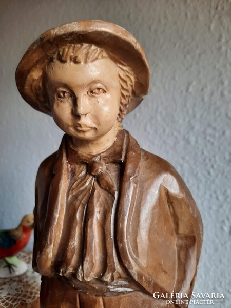 Carved lacquered wooden statue, xx.Szd from the second half