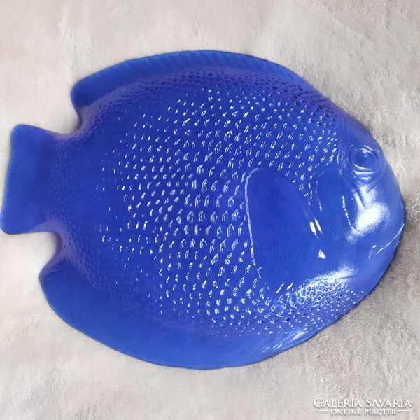 Vintage fish-shaped glass bowl, offering 2 pieces + 1 small bowl gift