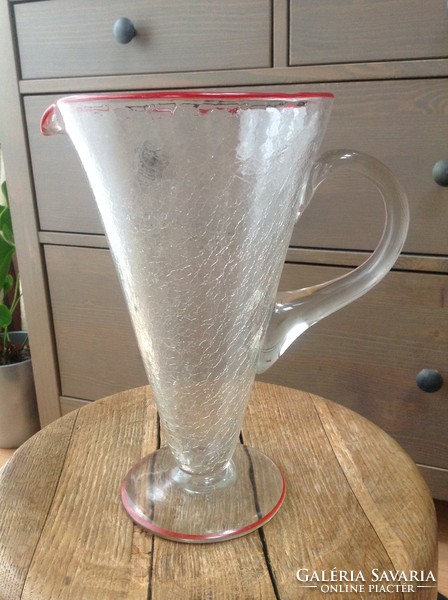 Old art deco large broken glass jug
