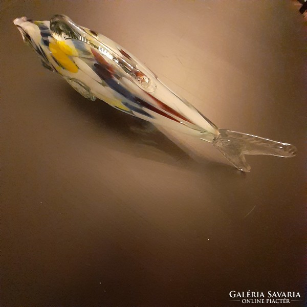 Szép Muránói jellegű üveg díszhal 25 cm