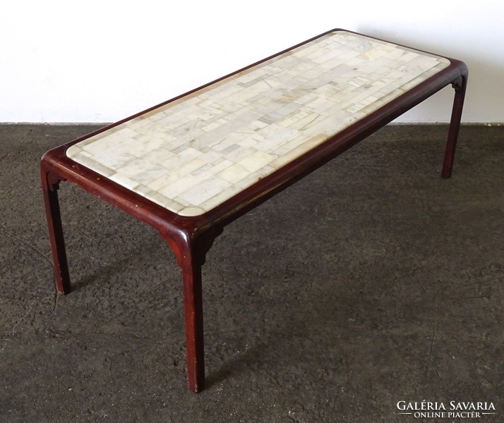 1G644 Márványlapos orientalista asztal kínai teázóasztal 46 x 56 x 132 cm