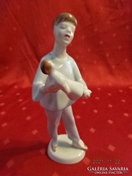 Hollóház porcelain figurine, girl with baby, height 17 cm. He has!