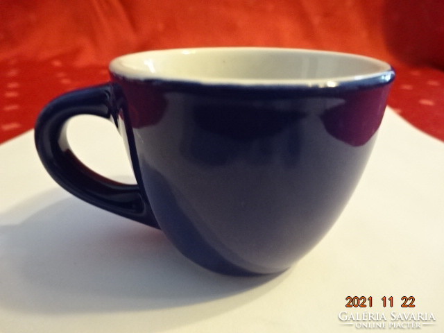 Ceramic blue coffee cup with a diameter of 6 cm. He has!