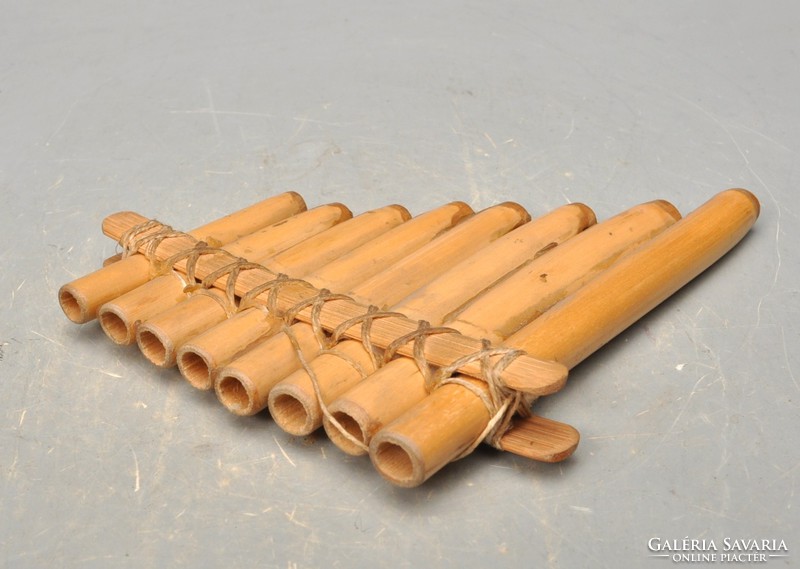 Pan whistle musical instrument blowing bamboo wood 8 whistle craft.