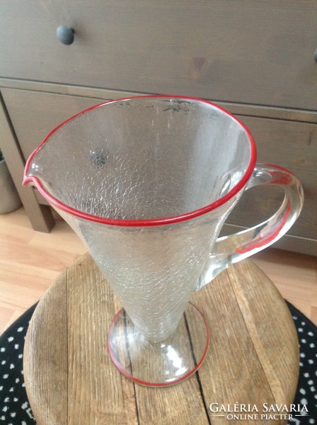 Old art deco large broken glass jug