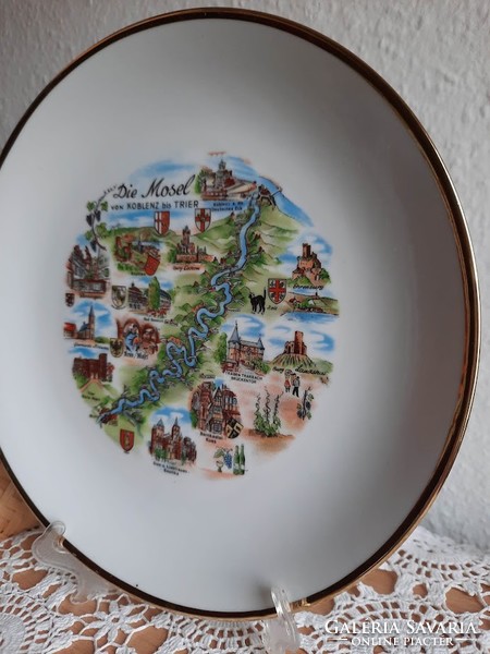 Rheinland - Nyugat-Német porcelán tányér, jelzett, hibátlan, XX.szd második fele
