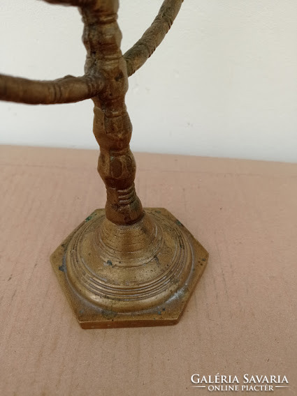 Antique Patinated Brass Menorah Menorah Jewish Candle Holder 7 Branch Copper Candle Holder TT
