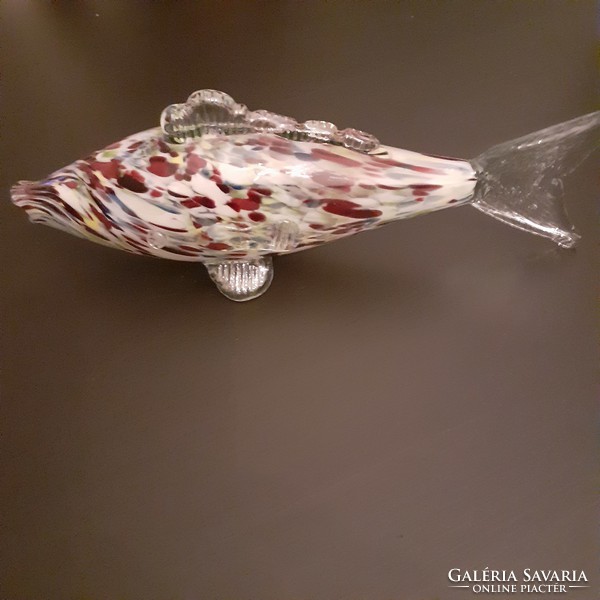 Murano glass ornamental fish 24 cm. Injured