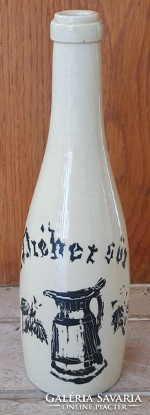 Zsolnay beer bottle with eggshell glaze
