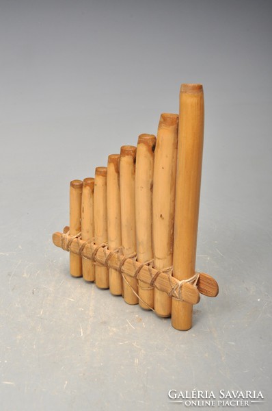 Pánsíp hangszer fúvós bambusz fa 8 sípos kézműves.