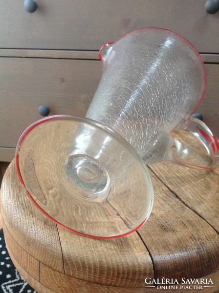 Old art deco large broken glass jug