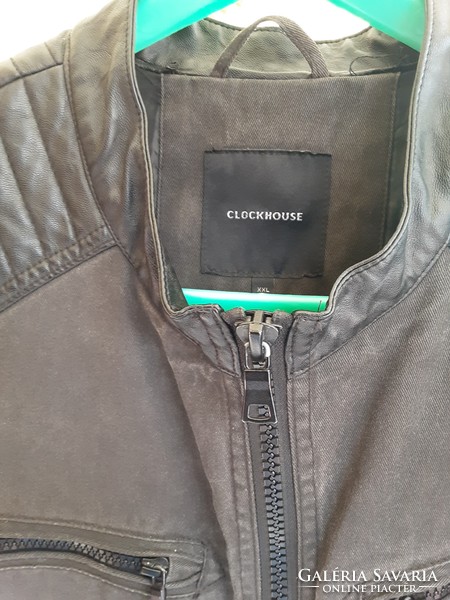 Clockhouse XXL-es férfi kabát, dzseki - műbőrrel kombinálva