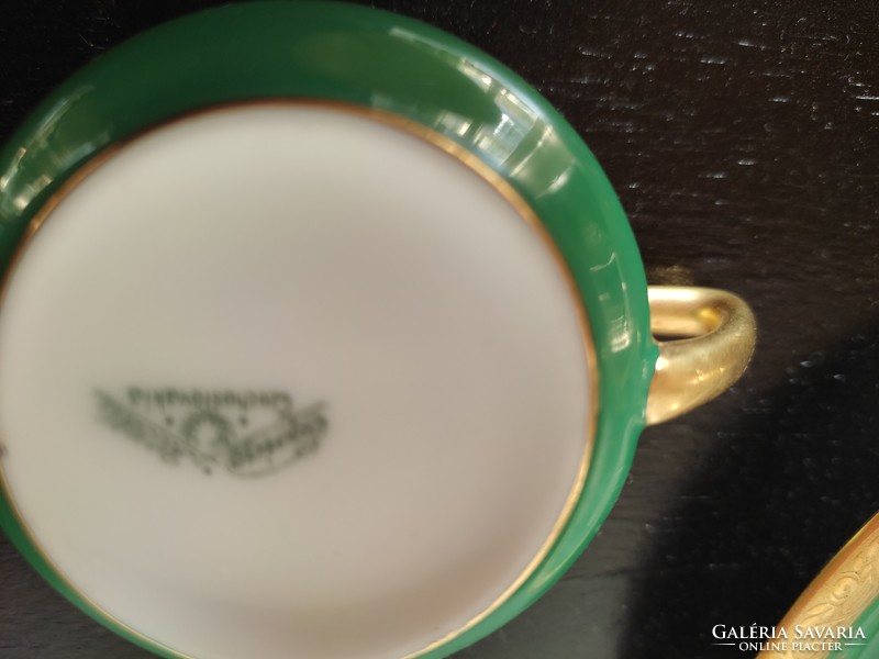 Hand painted thick golden brocade royal epiag porcelain cup