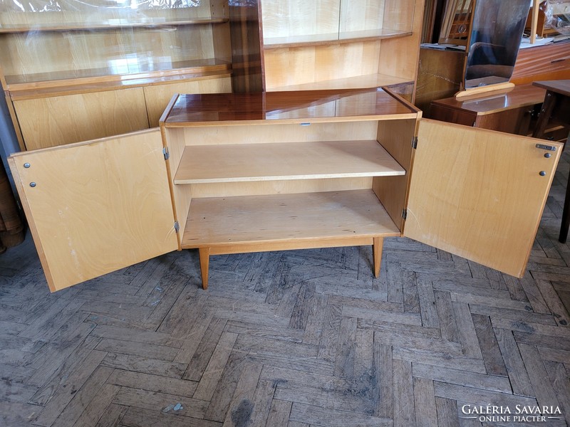 Retro régi kétajtós magasfényű komód mid century sideboard