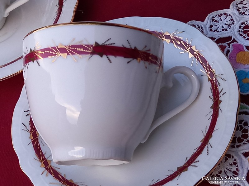 301 Régi csehszlovák porcelán kávés készlet nagyon szép aranyozással