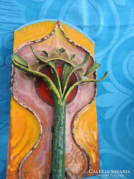 Tree of Life - three dimensional fire enamel copper mural