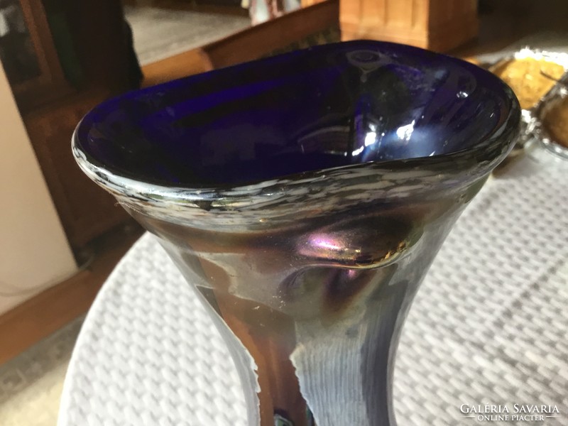 Antique thick, iridescent, heavy, large 36-centimeter vase (wine)