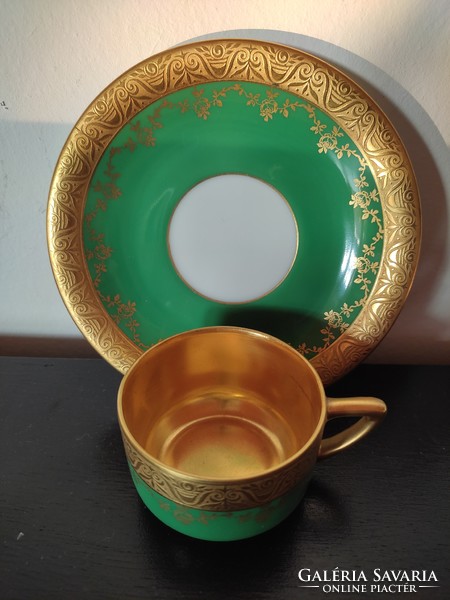 Hand painted thick golden brocade royal epiag porcelain cup