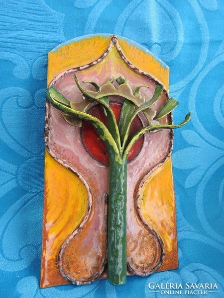 Tree of Life - three dimensional fire enamel copper mural