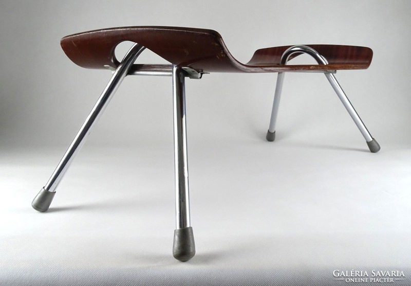 1G677 retro folding design chrome foot breakfast table