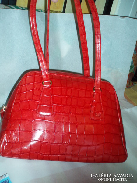 Vintage escada red leather bag