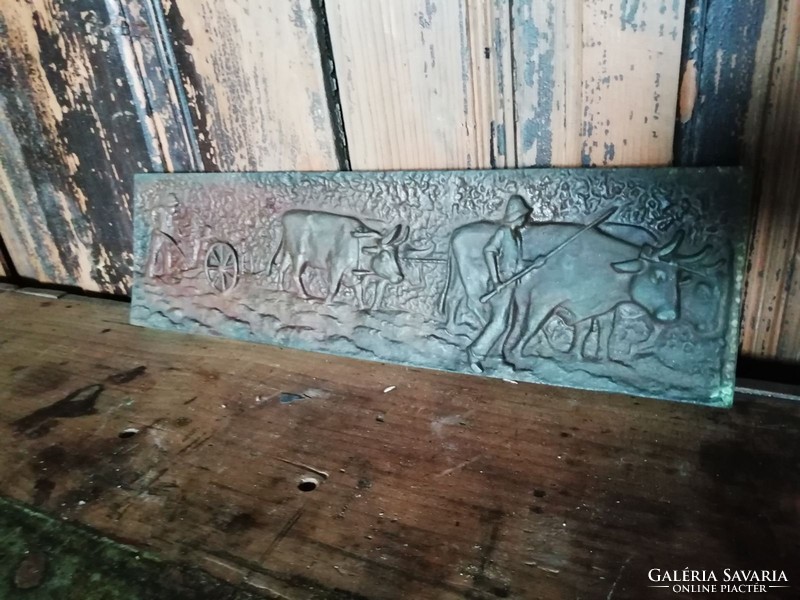 Cast bronze sign from the first half of the 20th century, wall decoration