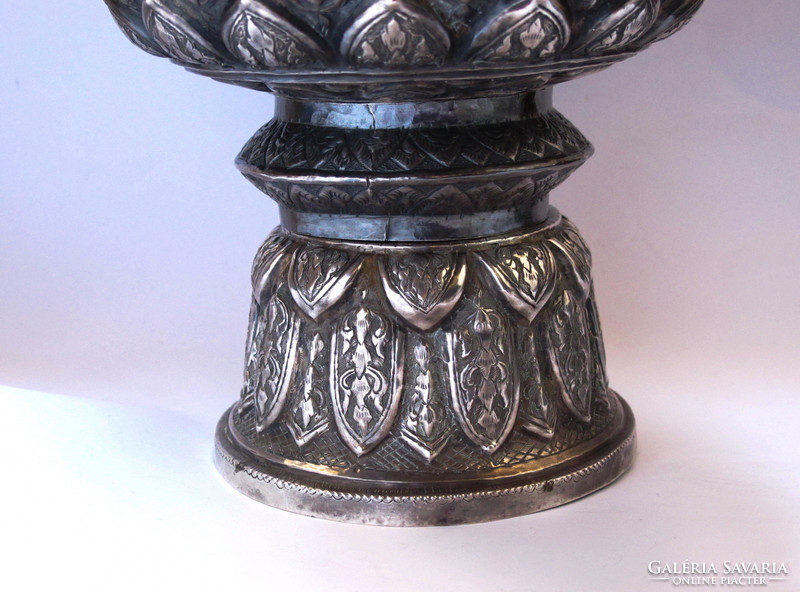 Antique Thai silver Buddhist altar bowl.