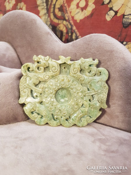 19th Century Green Jade Carving