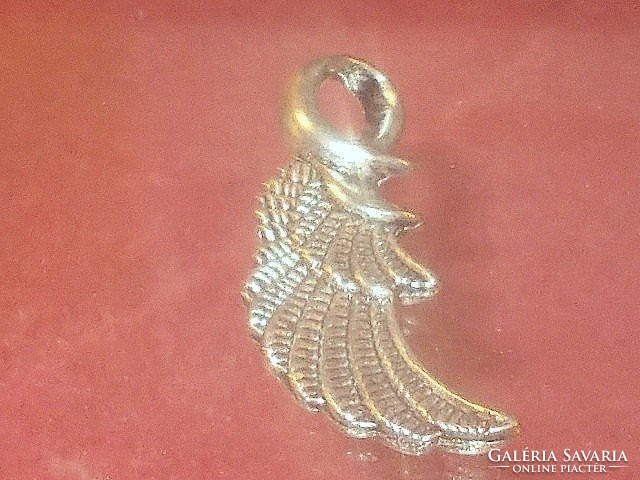 Tibetan silver pendant with angel wings