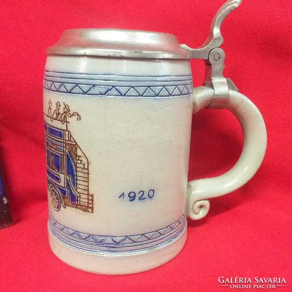 German germany goebel m.A.N zinn lid ceramic beer mug.