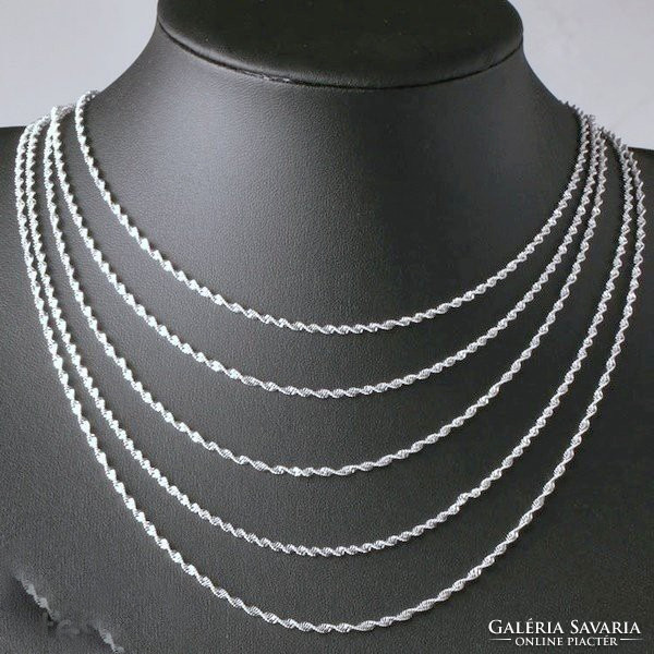 Waterfall wave like. Marked 925s filled silver necklace 62 cm