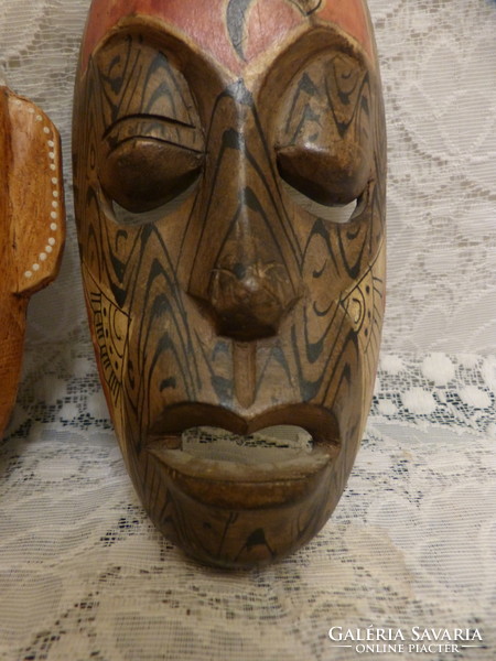 6 pcs. 20 cm African wooden mask.