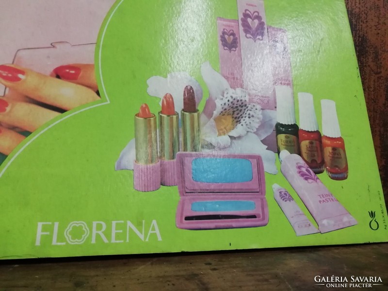 Cardboard billboard, florena cosmetic advertising from the 70's