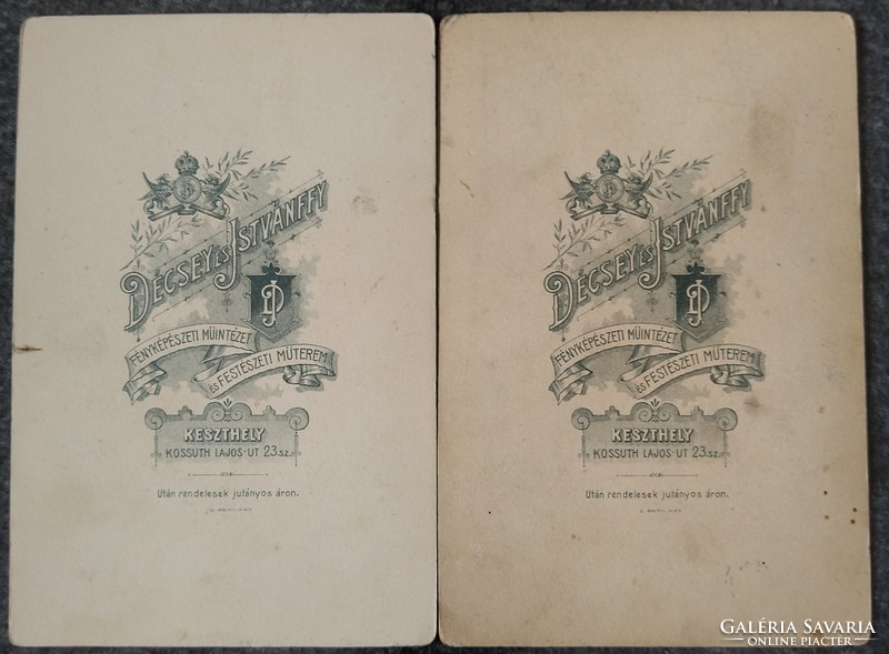 Keszthelyi keményhátú fotók, ~1900 , nagy méretű, Décsey és Istvánffy (T2/3)