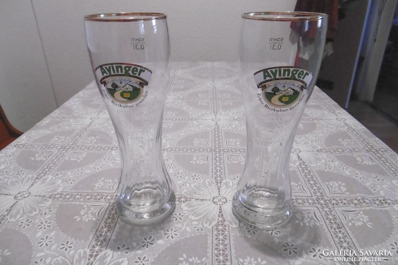 Beer glasses with ayinger couple