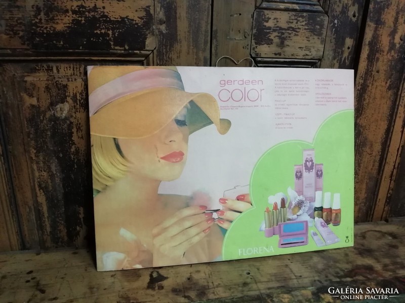 Cardboard billboard, florena cosmetic advertising from the 70's
