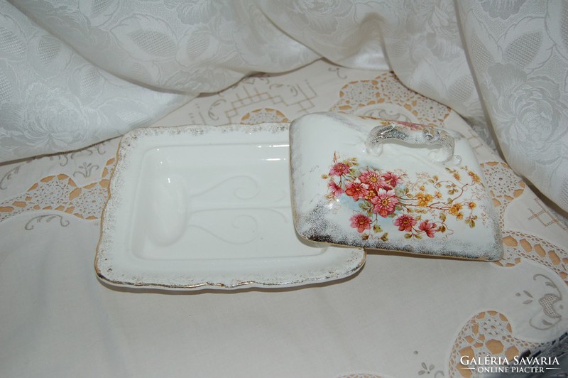 Beautiful antique ludwig wessel with imperial bonn hand painted cheese plate / serving lid