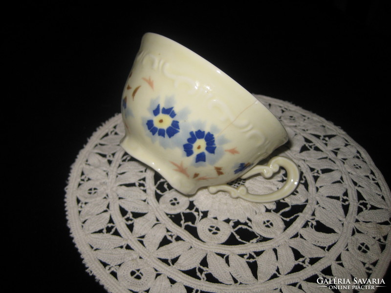 Zsolnay búzavirágos   teás csésze  ,  102 mm  piciny hajszál repedéssel