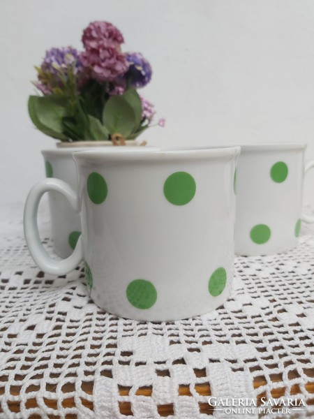 3pcs retro zsolnay green polka dot cocoa porcelain mugs mug nostalgia pieces