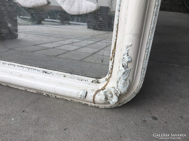 Large creamy white Bieder frame with mirror