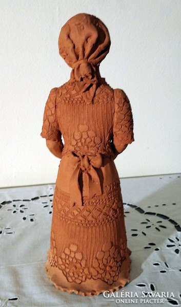 Elizabeth Illár: girl with basket of eggs - flawless terracotta statue!