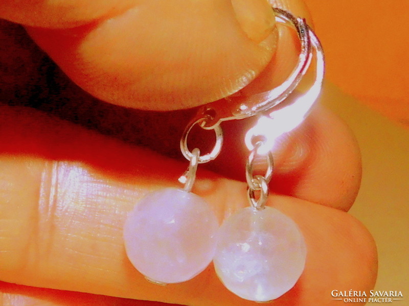 Rose quartz mineral sphere earrings