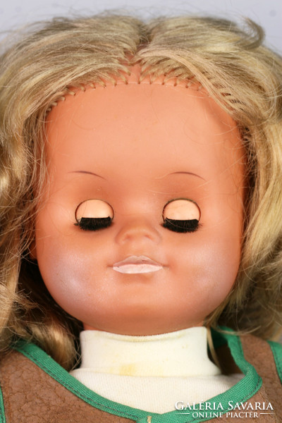 Retro vintage toy baby blond hair blue blinking eyes