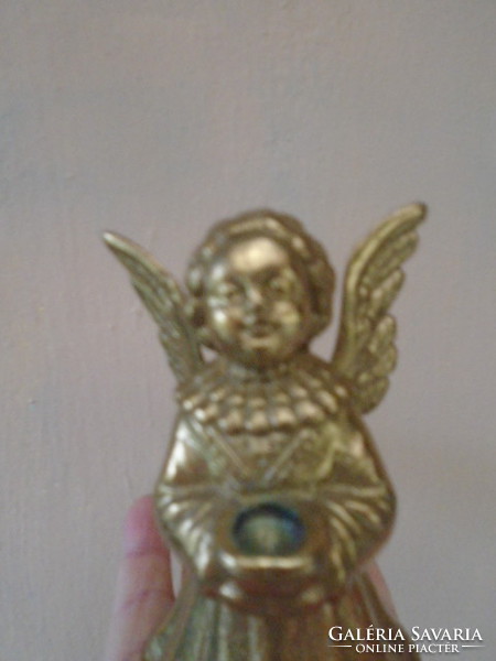 Copper larger size copper angel candle holder 12 x 7.5 cm 462 grams
