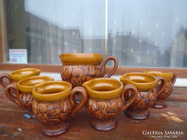 Usa ceramic set flawless custom wine jug with 6 mugs very unique